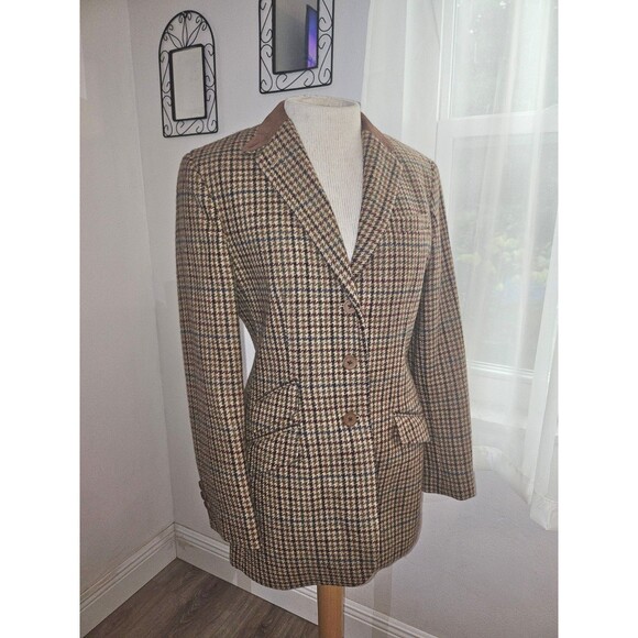 Lauren Ralph Lauren Jackets & Blazers - Vtg Lauren Ralph Lauren Houndstooth Multi Color Blazer Old Money Equestrian Sz6